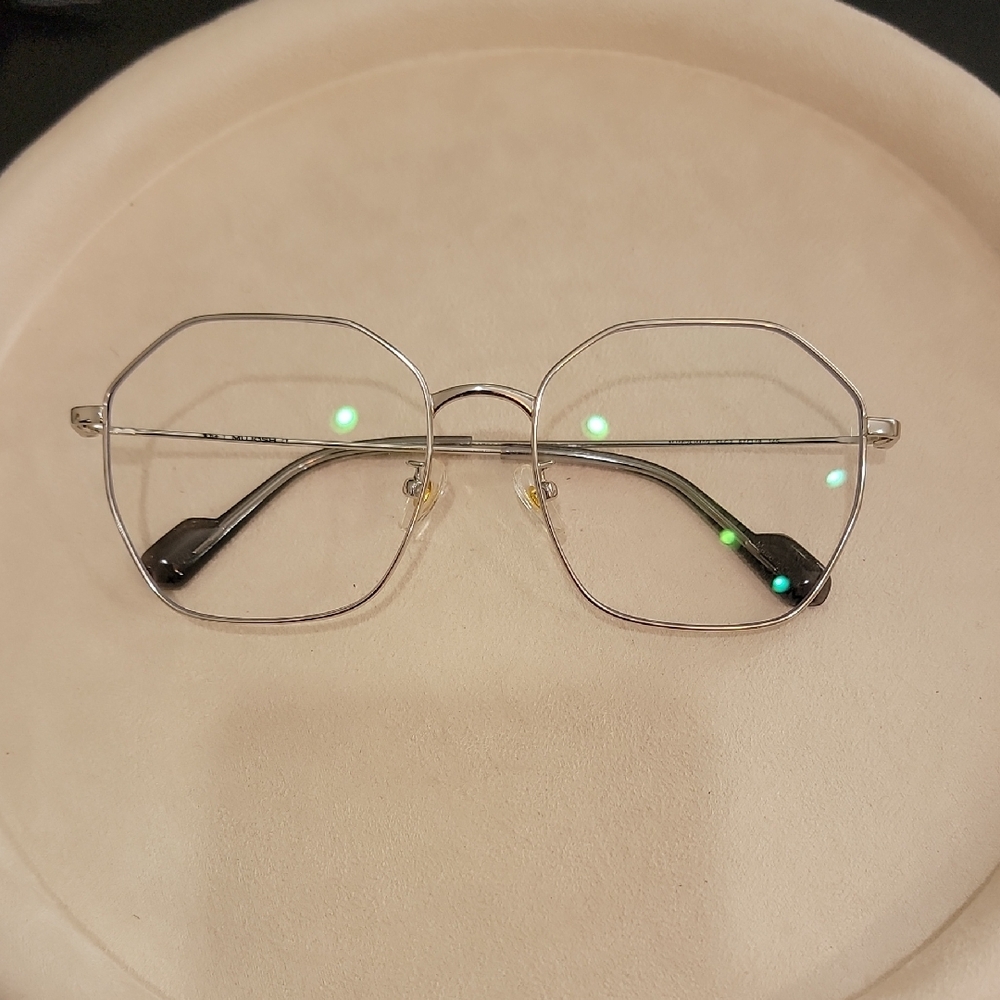 Silver Geometric Eyeglass Frames Only - image 1